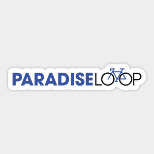 Paradise Loop blue with bike Sticker